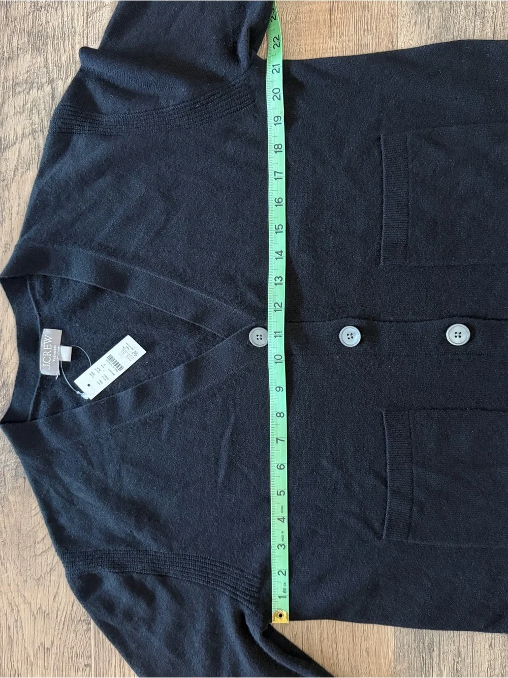 J.Crew 100% Cashmere Black V-Neck Button Cardigan Sweater Size Small